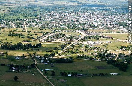 Vista aérea de la ciudad de Rocha - Departamento de Rocha - URUGUAY. Foto No. 58809