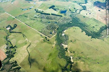 Vista aérea de campos de Rocha - Departamento de Rocha - URUGUAY. Foto No. 58795