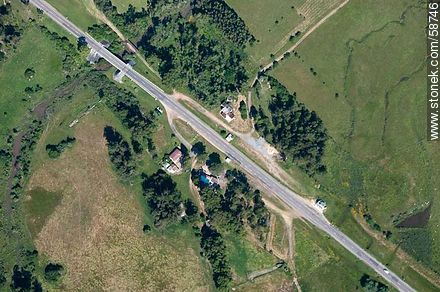 Vista aérea de la ruta 9 - Departamento de Rocha - URUGUAY. Foto No. 58746