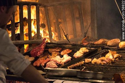 Barbecue in  Mercado del Puerto - Department of Montevideo - URUGUAY. Photo #58822