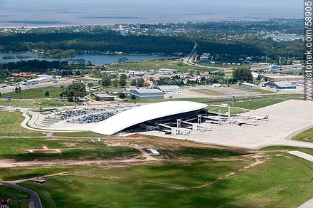 Aerial view of International  Carrasco Airport (2012).  - Department of Canelones - URUGUAY. Photo #58905