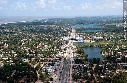 Aerial view of the Avenue Giannattasio and Costa Urbana Shopping Center - Department of Canelones - URUGUAY. Photo #58861