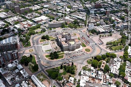 Aerial View of the Palacio Legislativo - Department of Montevideo - URUGUAY. Foto No. 58933