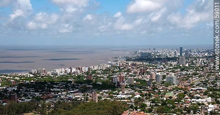 Aerial view of Malvin and Buceo - Department of Montevideo - URUGUAY. Foto No. 59011