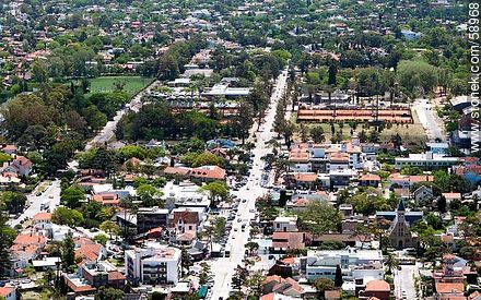 Aerial view of the Avenue Arocena, Stella Maris Church, Carrasco Lawn - Department of Montevideo - URUGUAY. Foto No. 58968