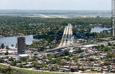Aerial view of Avenida and Puente de las Américas - Department of Montevideo - URUGUAY. Foto No. 58949