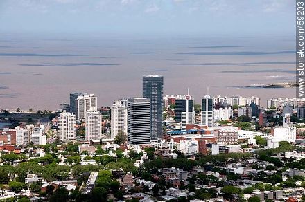Aerial view of the downtown Buceo towers - Department of Montevideo - URUGUAY. Photo #59203