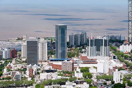 Aerial view of downtown Buceo - Department of Montevideo - URUGUAY. Foto No. 59174