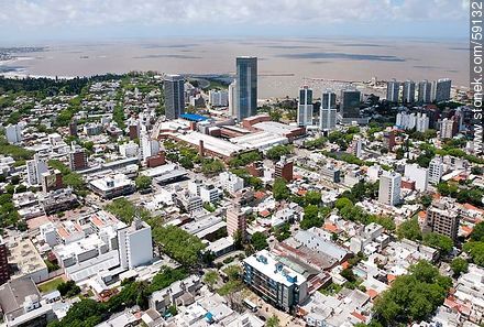 Aerial view of the Buceo neighborhood, residences and towers - Department of Montevideo - URUGUAY. Foto No. 59132