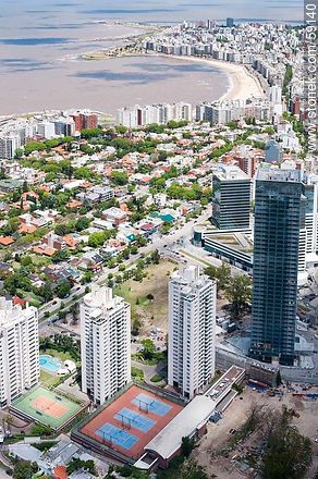 Aerial view of Torres Náuticas and WTC 3 and 4, Pocitos Beach - Department of Montevideo - URUGUAY. Photo #59140
