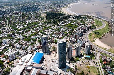 Vista aérea del Microcentro Buceo. Playa Buceo - Departamento de Montevideo - URUGUAY. Foto No. 59211