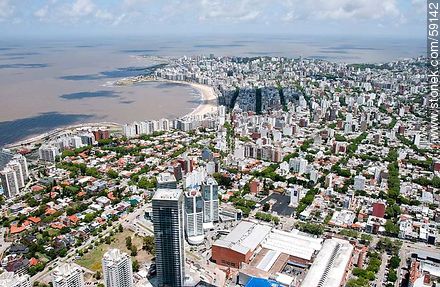 Aerial view Pocitos and Buceo quarters - Department of Montevideo - URUGUAY. Photo #59142