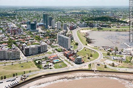 Aerial View of the Ramblas Armenia, Republic of Peru and Pte Charles de Gaulle, Avenida Luis Alberto de Herrera - Department of Montevideo - URUGUAY. Foto No. 59239