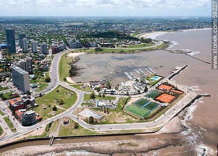 Aerial View of Yacht Club and Puerto del Buceo. Rambla Armenia - Department of Montevideo - URUGUAY. Photo #59227