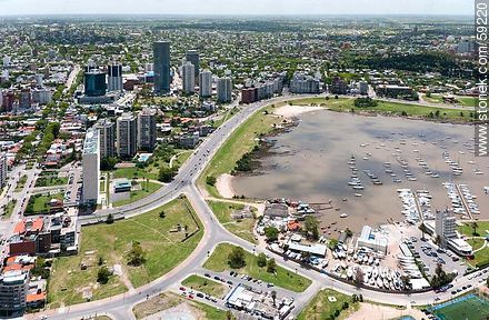 Aerial View of Yacht Club and Puerto del Buceo. Rambla Armenia - Department of Montevideo - URUGUAY. Photo #59220