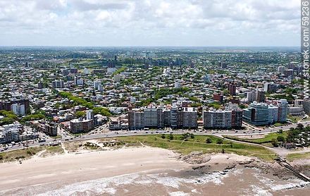 Aerial view of the Rambla Rep. of Chile and the streets Arrascaeta, Asturias and 9 de Junio - Department of Montevideo - URUGUAY. Foto No. 59236