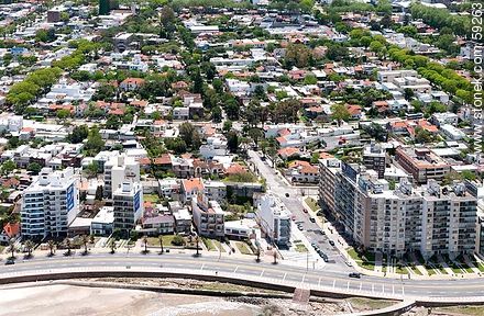Aerial view of the Rambla O'Higgins and Enrique Estrázulas St. - Department of Montevideo - URUGUAY. Foto No. 59263