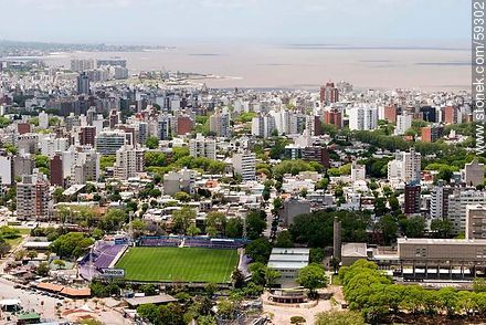 Aerial view of Luis Franzini Stadium at Defensor-Sporting Club - Department of Montevideo - URUGUAY. Photo #59302