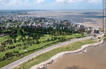 Aerial view of the Rambla Wilson and Boulevard Artigas - Department of Montevideo - URUGUAY. Photo #59319