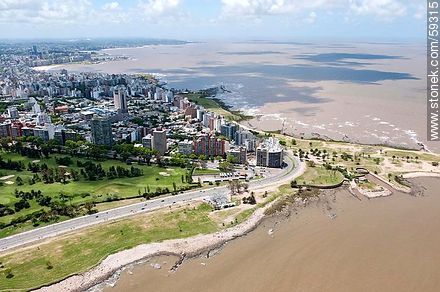 Aerial view of the Rambla Wilson and Boulevard Artigas - Department of Montevideo - URUGUAY. Foto No. 59315
