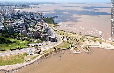 Aerial view of the Rambla Wilson and Boulevard Artigas - Department of Montevideo - URUGUAY. Photo #59317