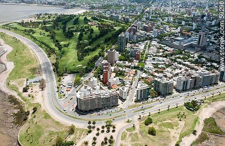 Aerial view of Bulevar Artigas and Rambla Gandhi in Punta Carretas  - Department of Montevideo - URUGUAY. Foto No. 59290