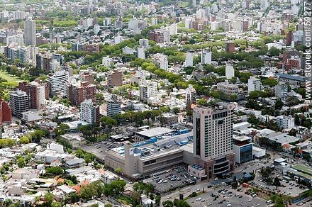 Aerial view of Hotel Sheraton and Punta Carretas Shopping - Department of Montevideo - URUGUAY. Photo #59277