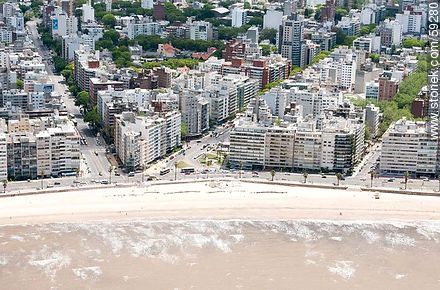 Aerial view Playa Pocitos, Bulevar España and Avenida Brasil - Department of Montevideo - URUGUAY. Photo #59280