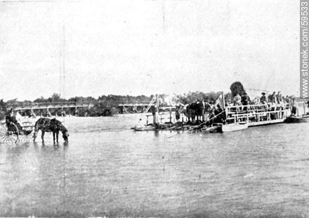 Paso del Olimar Grande. Department of Treinta y Tres.The raft and submersible bridge -  - URUGUAY. Foto No. 59533