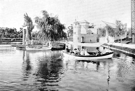 Lago del Parque Urbano (Rodó) en 1909 - Departamento de Montevideo - URUGUAY. Foto No. 59605