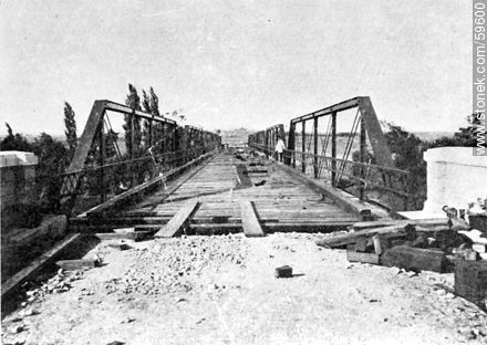 Bridge over creek Porongos, 1909 -  - URUGUAY. Foto No. 59600