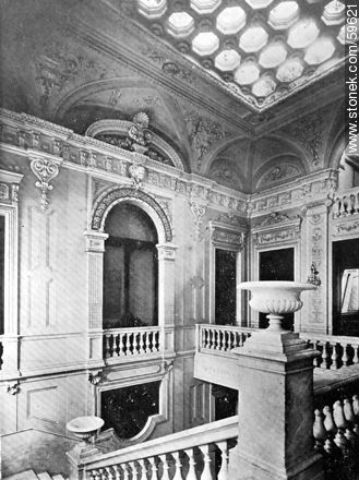 Interior del Club Uruguay, 1909 - Departamento de Montevideo - URUGUAY. Foto No. 59621