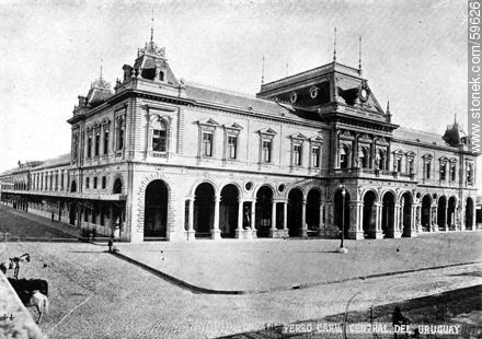 Estación Central del Ferrocarril C. del Uruguay, 1909 - Departamento de Montevideo - URUGUAY. Foto No. 59626