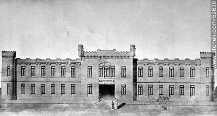 Cuartel de Regimiento de Caballería No. 1, 1910 - Departamento de Montevideo - URUGUAY. Foto No. 59630