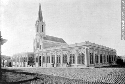 College and Chapel of Adoration, 1910. In Mercedes Street - Department of Montevideo - URUGUAY. Photo #59664