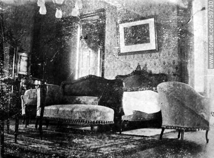 Hotel Oriental. Un dormitorio, 1909 - Departamento de Montevideo - URUGUAY. Foto No. 59730