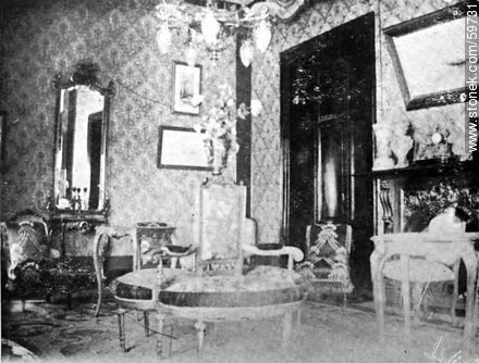 Hotel Oriental. Una sala, 1909 - Departamento de Montevideo - URUGUAY. Foto No. 59731
