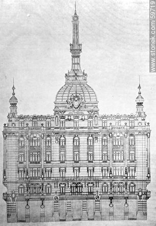 Palace that stands in the Plaza Libertad International Mutual Pension Fund, created by the celebrated Uruguayan Arch. Luis G. Fernández, 1909. T - Department of Montevideo - URUGUAY. Foto No. 59719