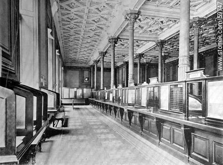 Oficinas del Banco de la República, 1909 - Departamento de Montevideo - URUGUAY. Foto No. 59747