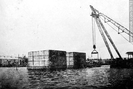 The works of the Port of Montevideo, 1910 - Department of Montevideo - URUGUAY. Photo #59783