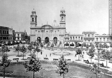 La Catedral Metropolitana. Plaza Constitución, 1909 - Departamento de Montevideo - URUGUAY. Foto No. 59755