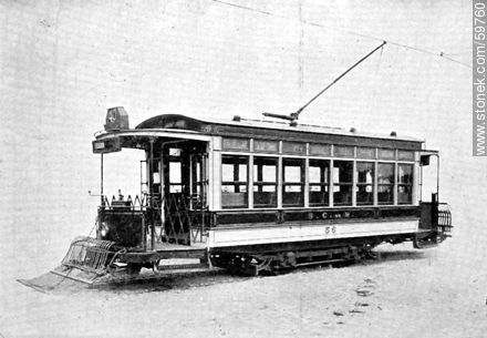 Tipo de trenvía de la Sociedad Comercial de Montevideo, 1910 - Departamento de Montevideo - URUGUAY. Foto No. 59760