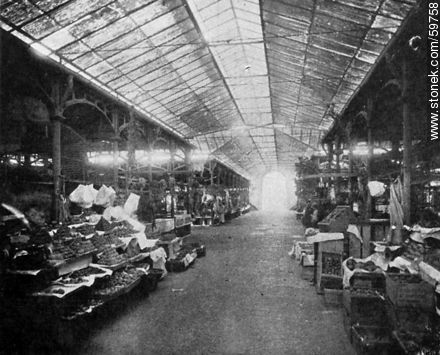 Inside the Central Market, 1910 - Department of Montevideo - URUGUAY. Foto No. 59758