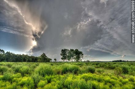 Storm on view in the field - High Dynamic Range - DIGITAL PHOTOGRAPHY. Foto No. 59899