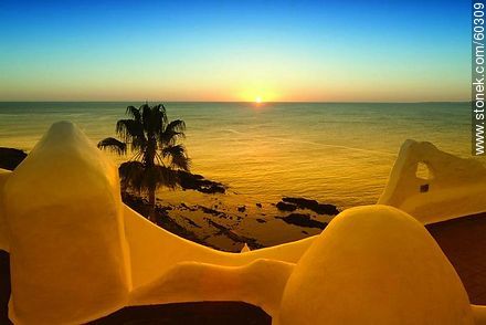 Sunset in Casapueblo - Punta del Este and its near resorts - URUGUAY. Foto No. 60309