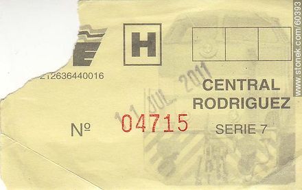 AFE Train Ticket - Department of Montevideo - URUGUAY. Foto No. 60393