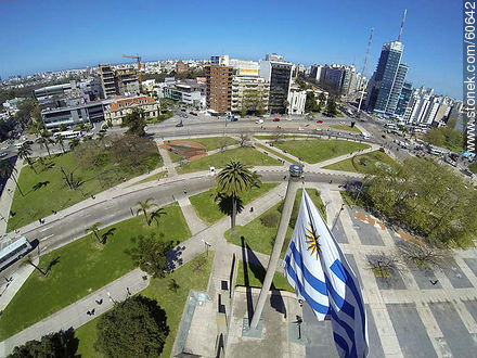Uruguayan Flag from high in Tres Cruces - Department of Montevideo - URUGUAY. Foto No. 60642