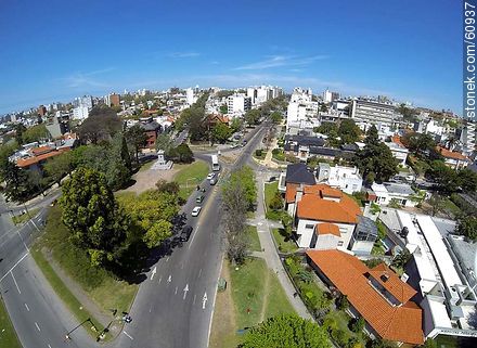 Aerial photo of Avenida Luis Ponce. Plaza de los Heroes de la Independencia - Department of Montevideo - URUGUAY. Photo #60937