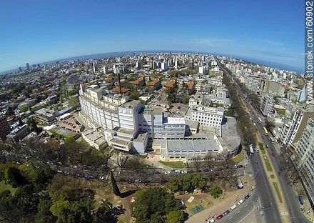 Foto aérea del Hospital de niños Pereira Rossell - Departamento de Montevideo - URUGUAY. Foto No. 60902