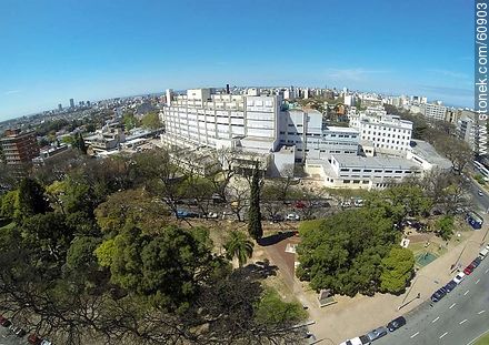 Foto aérea del Hospital de niños Pereira Rossell - Departamento de Montevideo - URUGUAY. Foto No. 60903
